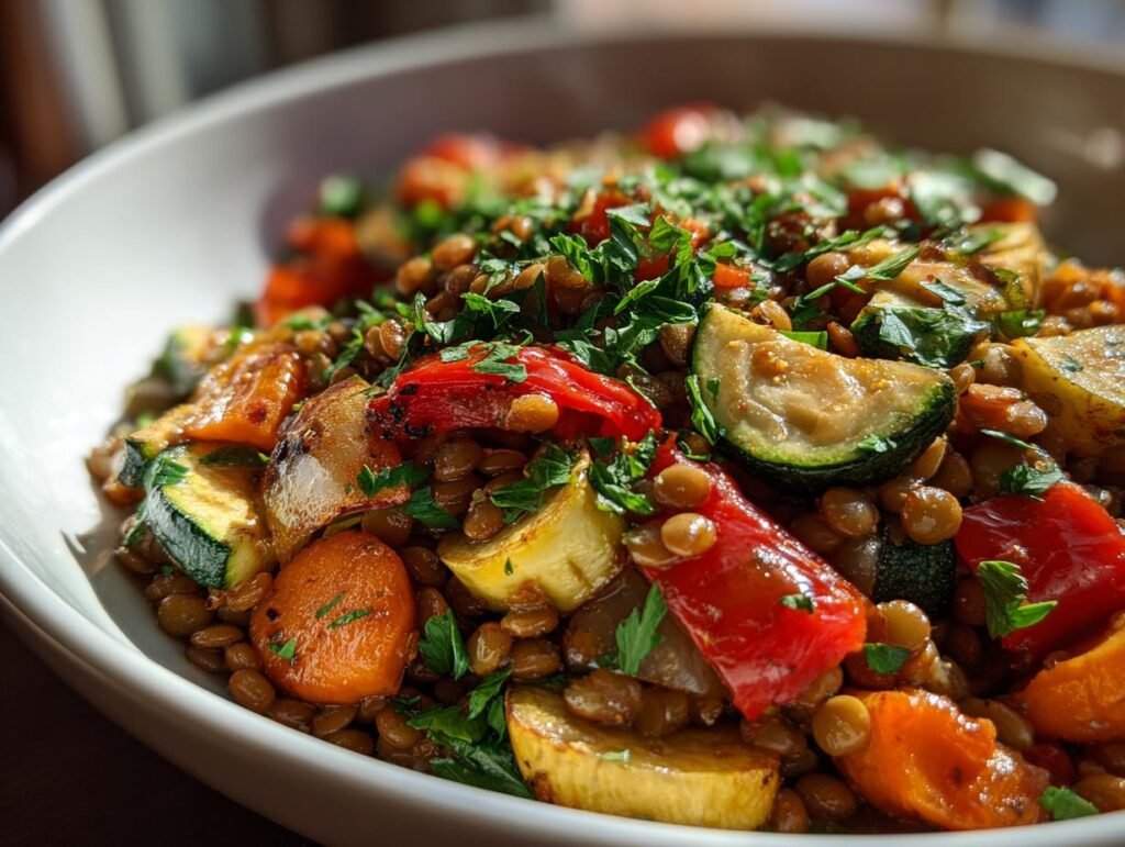 Lentil and Roasted Veggie Salad