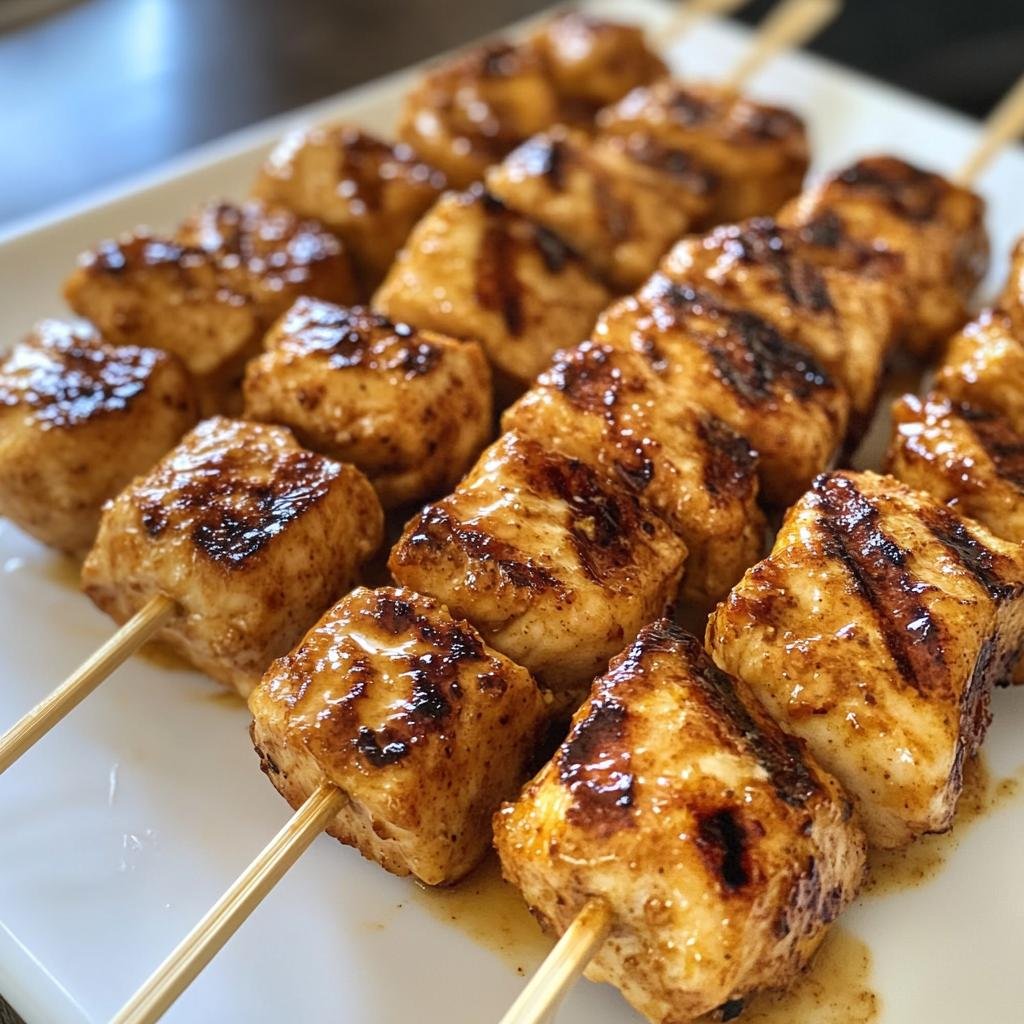 Peanut Butter Chicken Skewers