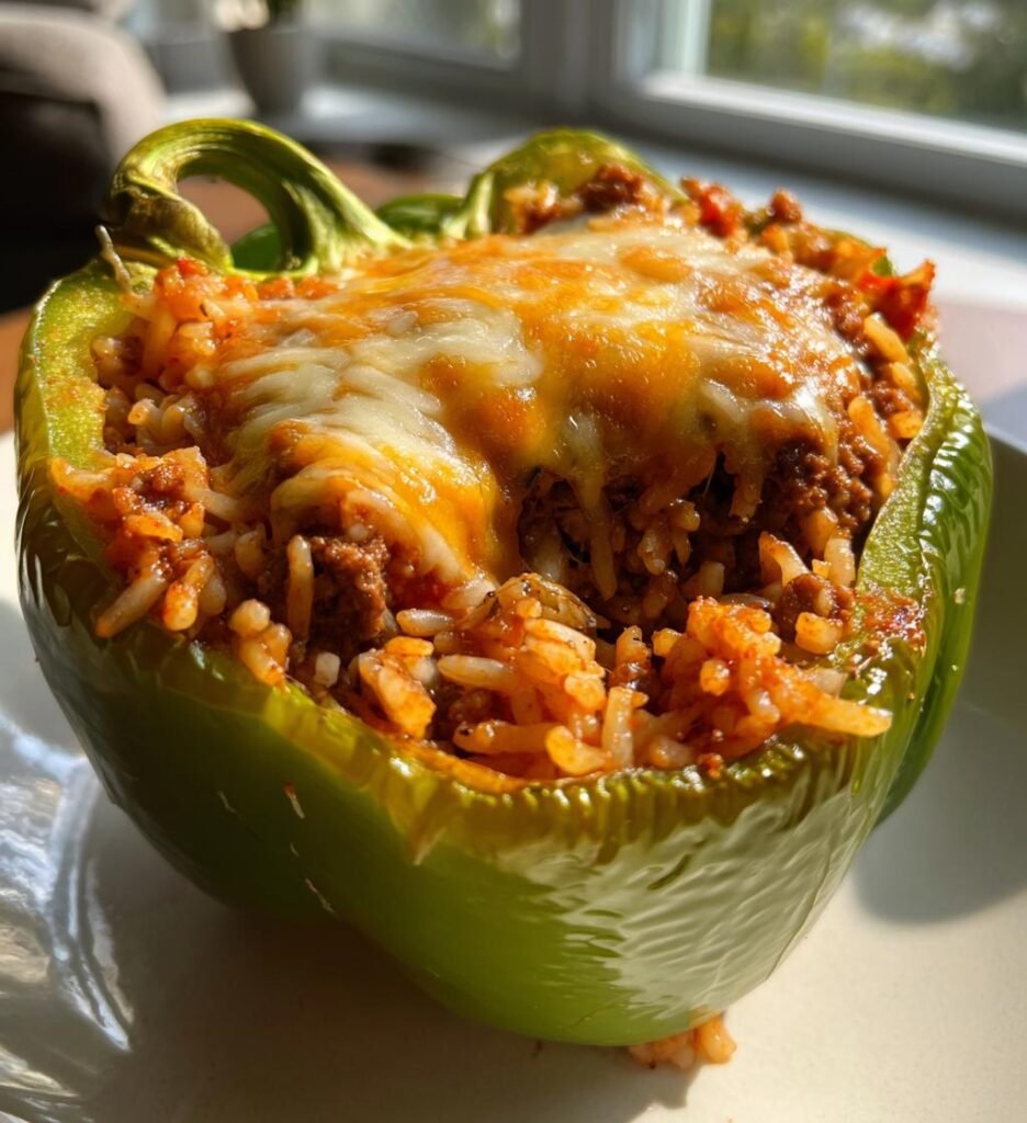 Stuffed Bell Peppers with Ground Beef